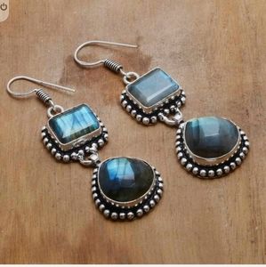 New labradorite 925 sterling silver earrings